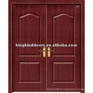 Puerta del PVC / hoja de puerta de madera con PVC (JKD-1812) para puerta doble de diseño